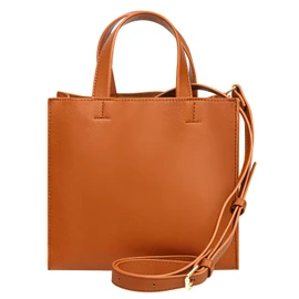 Mura Women's Tote Bag, Small, Square, Lightweight, Mini Tote Bag, camel (shoulder)
