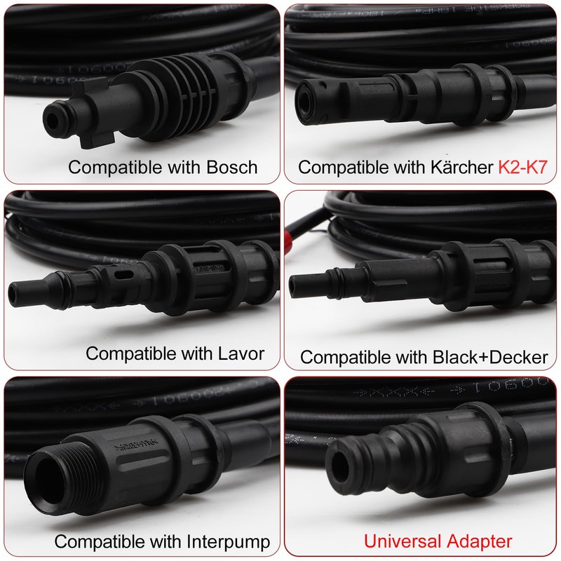 SWAWIS Pipe Cleaning Hose Adapter for Kärcher/Lavor/Interpump/Bosch Pressure Washer
