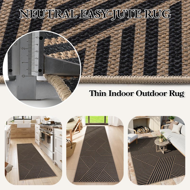 Lahome Modern Geometric Runner Rug, 2x6 Washable Rug Runners for