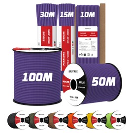 Brotree 4mm Paracord 550 30M 100% Nylon Rope 7 Strands Type III Parachute Cord for Outdoor and DIY - 250kg Breaking Load (Purple)