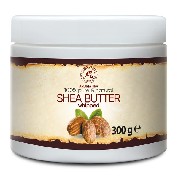 Whipped Shea Butter Refined 300 g - Butyrospermum Parkii - Natural Karité Body Butter - Body Butter - Massage - Intensive Care for Face - Body - Hair