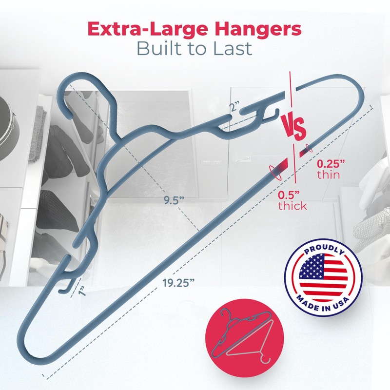 Neaties Large & Wide Heavy Duty Clothes Hangers 12 Pack