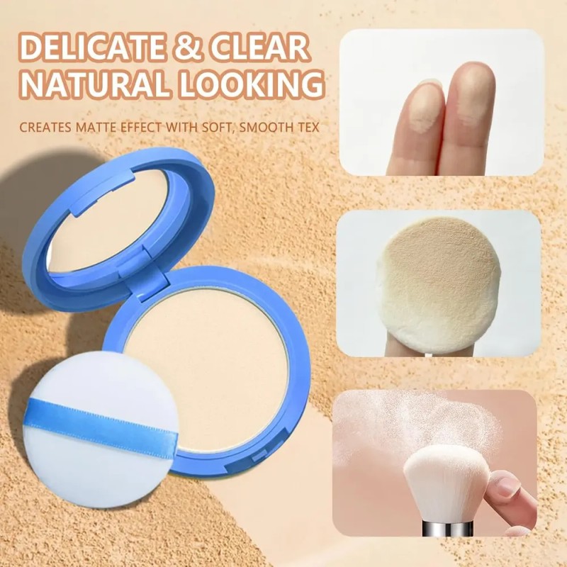Oil Control Face Pressed Powder,set De Polvos Mate...
