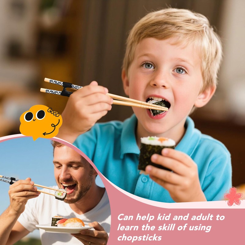 EAEDMY 5 Pairs Kid Adult Training Chopsticks Trainers for Beginners,