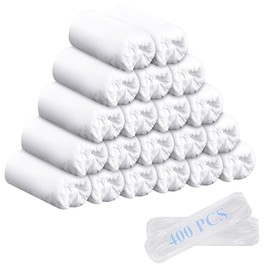 LOYORTY - 400 fundas de plástico para brazos impermeables, fundas de plástico para cubrir los brazos para limpiar, reparar, pintar y tatuar, color blanco