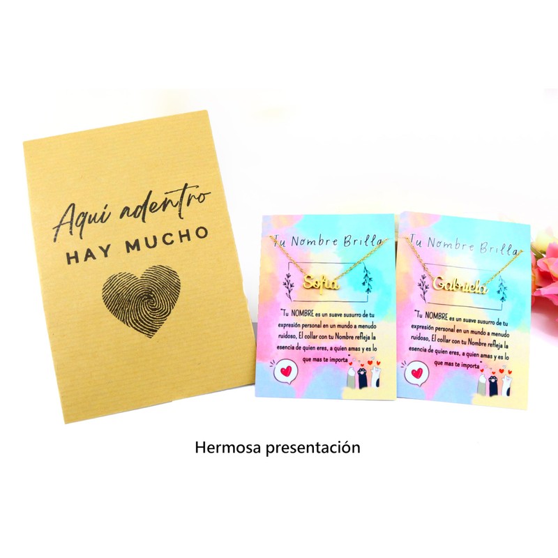 Damen-Halskette mit Namen, Edelstahl, mit Original-Geschenkbox, personalisierter Schmuck für Freunde,