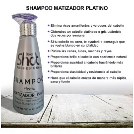 Kolor Shot Profesional Shampoo matizador plata kolor shot para cabello blanco gris beige elimina vizo amarillo verde y naranja
