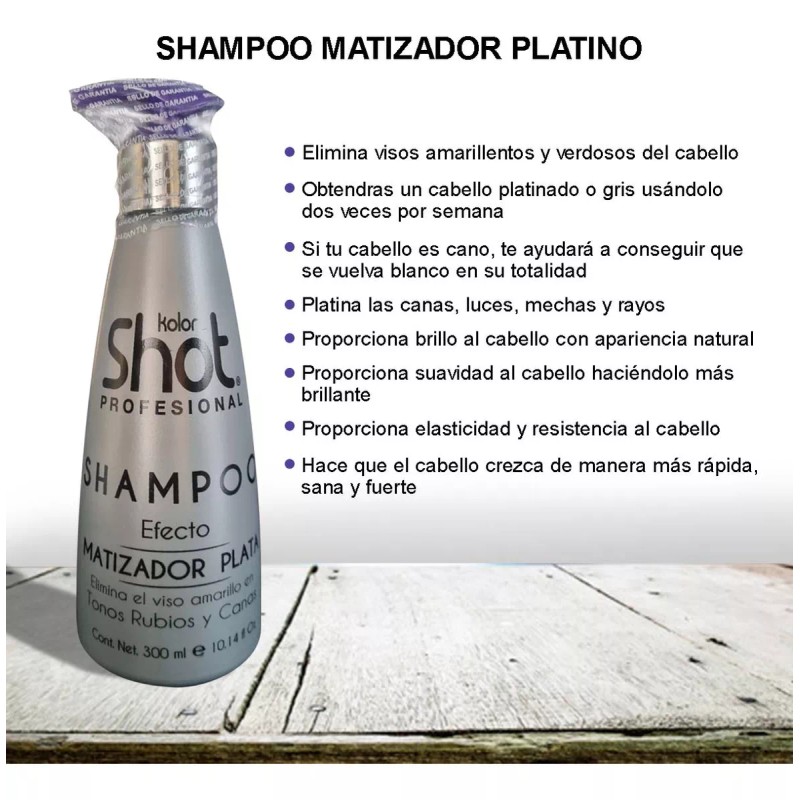 Kolor Shot Profesional Shampoo matizador plata kolor shot para cabello