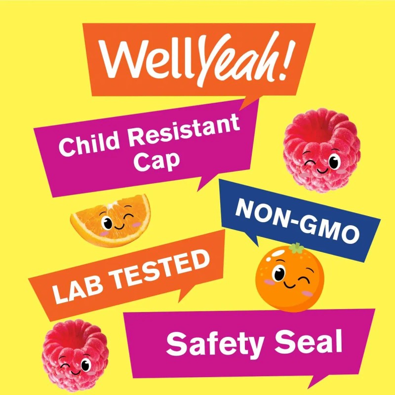 Wellyeah Calcio 500mg + Vitamina D3 1000 Iu Gomitas Niños