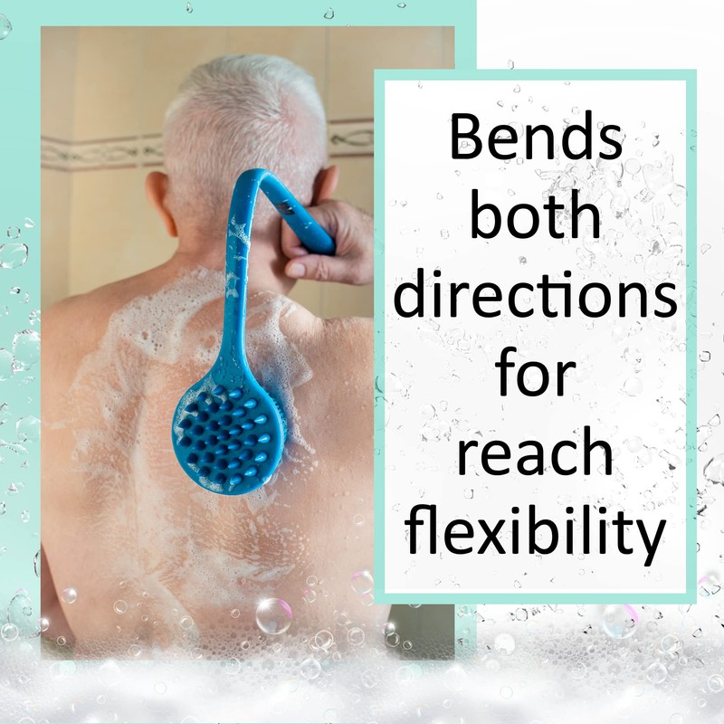 EOT Wellness Bendable Long Handled Silicone Back & Scalp Scrubber
