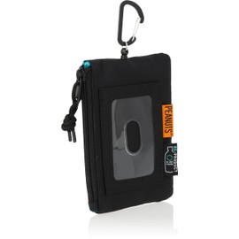 Snoopy yaksn-048 Pass Case, Commuter Pass/Pouch, Small Item, Vertical, Multi-functional, Reel, Carabiner, Eco-Friendly, R-PET Fabric, For School or Work, Women's, Men's, High School, Middle School