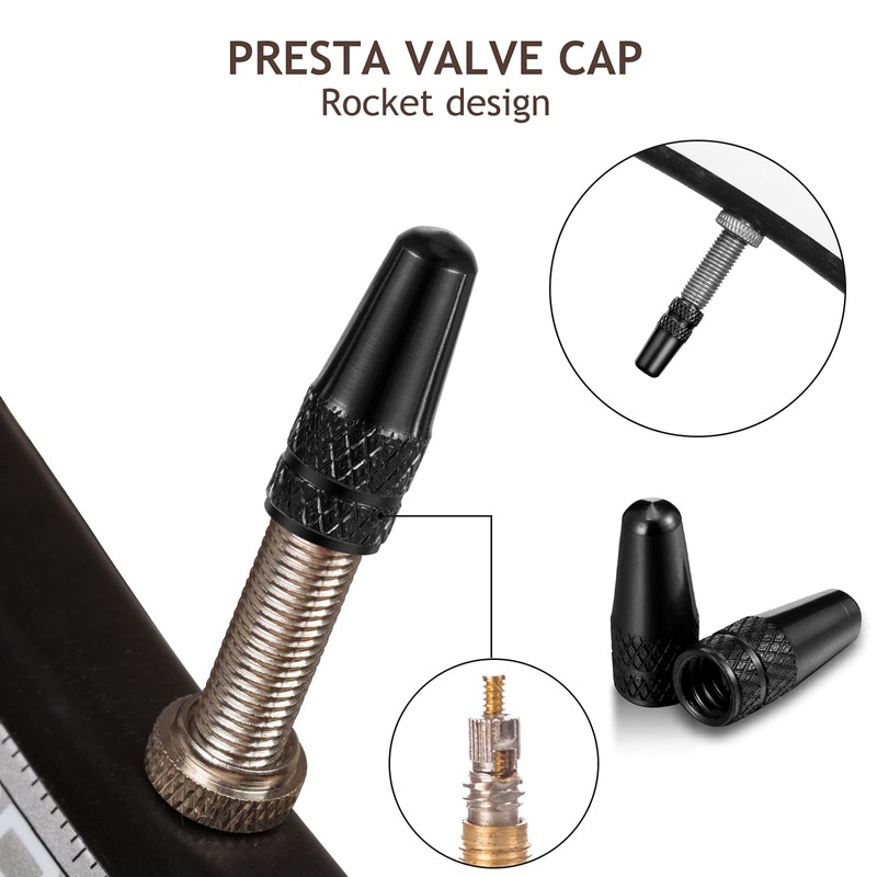 Boao 40 Pcs Bicycle Presta Valve Cap Multi Color Anodized