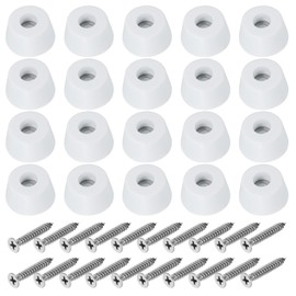 PATIKIL Cutting Board Feet,12 Pieces Non Slip Rubber Feet Bumpers with 304 Stainless Steel Screws for Cutting Board Furniture Chairs Desks 0.98"Wx0.47"H, White