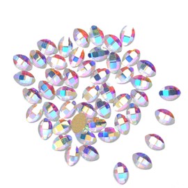 AD Beads Top Czech AB Crystal Multi-Shape Flatback Rhinestone Nail Art Decoration DIY (50 Pcs, 17. Leaf 6x8mm)