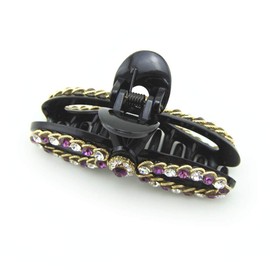 Meilliwish Large Sparkling Beautiful Women Ponytail Holder Hair Clip 1 Piece (D107) (Purple)