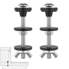 SATUY 2 Pcs Universal Toilet Tank to Bowl Bolts Kit, Heavy Duty Stainless Steel Toilet Tank Bolts with Stainless and Rubber Washers Gasket for Toilet Mounting and Repair
