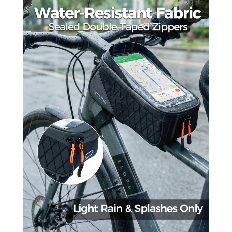 Bike Phone Bag, Waterproof Bicycle Top Tube Phone Front Frame