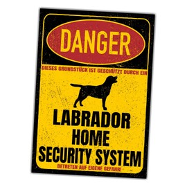 Labrador Labby Sign Danger Security System Door Sign Dog Sign
