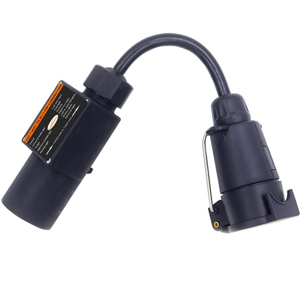 CARROFIX USA 7-Way to EU 7-Pin Trailer Light Converter, Truck-end