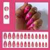 LYMCY Press on Nails French, Almond Nails Wearable Nails Pink
