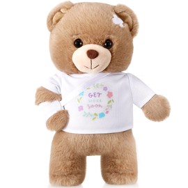 Deekin Broken Arm Gifts for Kids Get Well Soon Bear Stuffed Animal Gifts Bear for Kids Adult with Broken Arm After Surgery Soft Bandage Plush 10 Inches(White)