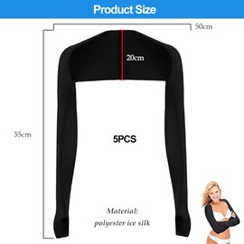 Bavooty UV Protection Bolero, Arm Sleeve, Cooling Scarf, Arm Cuffs, Finger Holes, Sun Cream Cooler, Shrug Arm Sleeve, Cooling Scarf, Arm Sleeves with Gloves, Sleeves, Arm Warmers, Women's Arms, Black