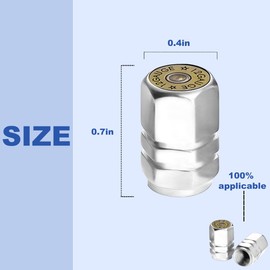 KHGUZ Car Tire Valve Stem Caps, 4PCS Aluminum Corrosion Resistant Tyre Pressure Stem Cover Kit, Leak-Proof Automotive Protection Accessories, Universal for Truck, Motorcycle, Bikes(Silver)