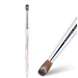 Pincel para Uñas de Acrílico 100% Puro Kolinsky Pinceles Ovalados Redondos para Uñas Acrílicas Pincel Acrílico para Manicura Profesional #8