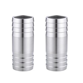 Ceaeso 304 Stainless Steel 1" Hose Barb to 1" Hose Barb Splicer Mender Round Union C...