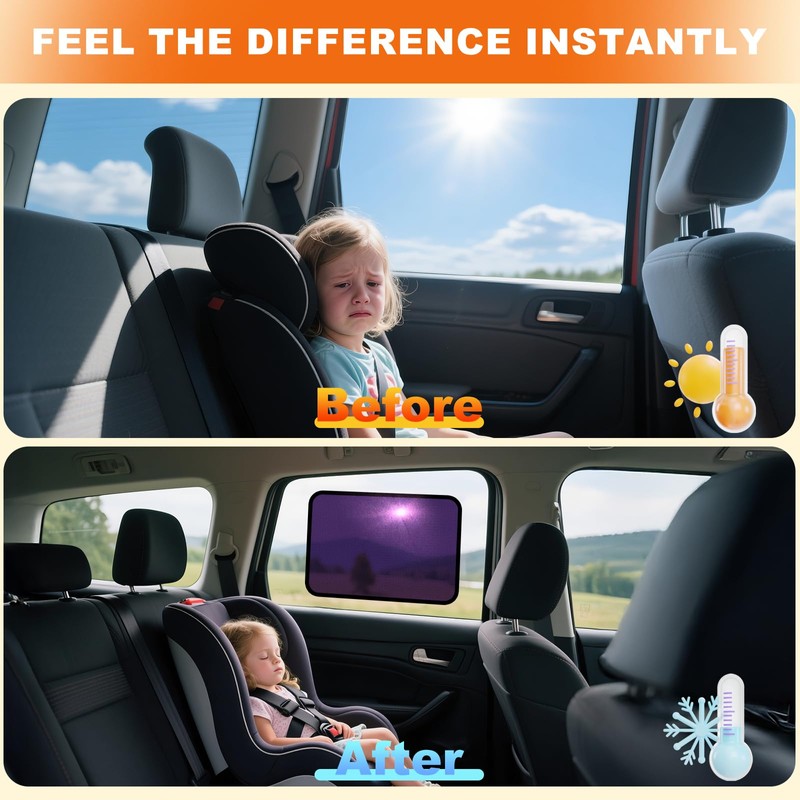KOCZIL Car Window Shades - Static Cling Sun & Glare