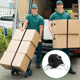 Pack of 4 Adjustable Elastic Straps with Hooks, 1 m Rubber Expander Elastic Band, Wide Luggage Tensioner, for Bicycle, Motorcycle, Transporter (Black)