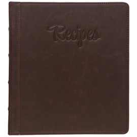 Samsill Recipe Binder 8.5x11, 3 Ring Recipe Book Binder to Hold All Your Recipes and Recipe Cards, Family Recipe Binder Bold Design (1", Brown Script)