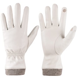 REDESS Winter Leather Gloves for Women, Wool Fleece Lined Warm Gloves, Touchscreen Texting Thick Thermal Snow Driving Gloves