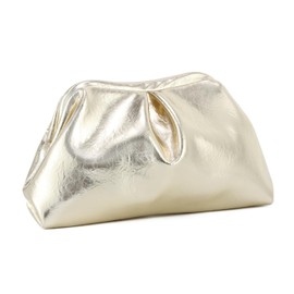 EVEOUT Dumpling Clutch Bag for Women Cloud Bag Stylish Leather Clutch Bag for Wedding Dinner Party, gold