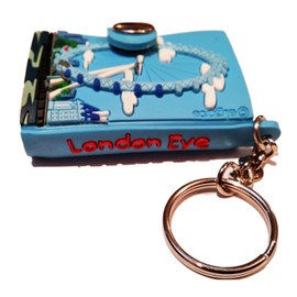 London Eye Iconic Landmark Mini Keychain Notebook with Snap Keyring/Key Ring/Key Chain/Keychain/Souvenir Quality Attraction Real Skyline Thames Riverside London Icon