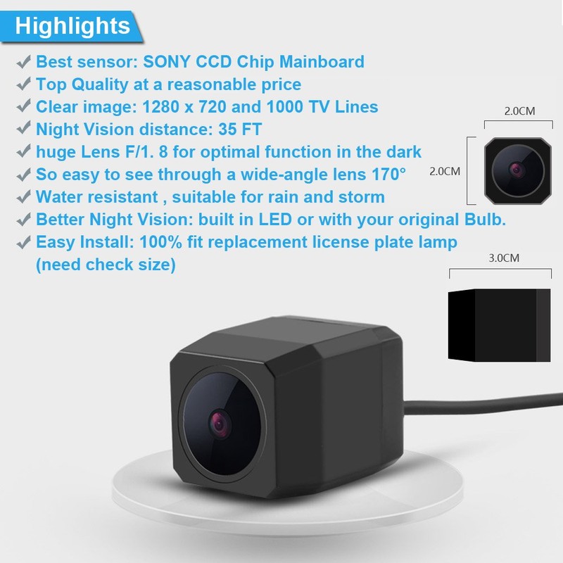 VW Navinio car Backup Camera , Waterproof Rear-view License Plate