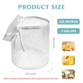 Bubble Bags, Bubble Hash Bag, 5 Gallons, 220 Microns, Fine Mesh Straining Cloth, Filter Cloth, Washable Filter Bag, Zip Bag, Air Bubble Bag, Suitable for Herb Extraction and Production