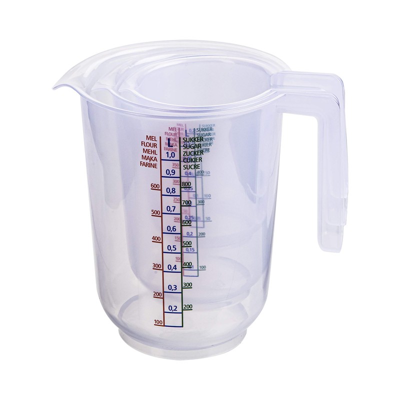 curalit Measuring Jug Mixing Bowl Set of 3 Plastic /