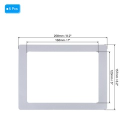 PATIKIL 5x7 Magnetic Picture Frame, 5pcs Magnetic Frame Magnetic Photo Frames Reusable for Refrigerator Metal, Grey