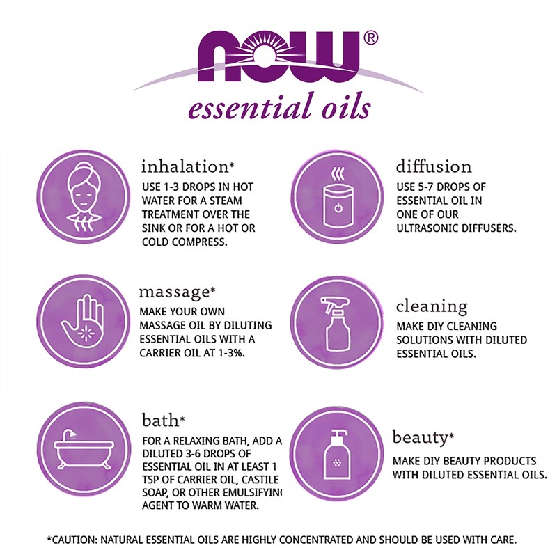 NOW NOW Essential Oils, Basil Oil, Energizing Aromatherapy Scent, Stream