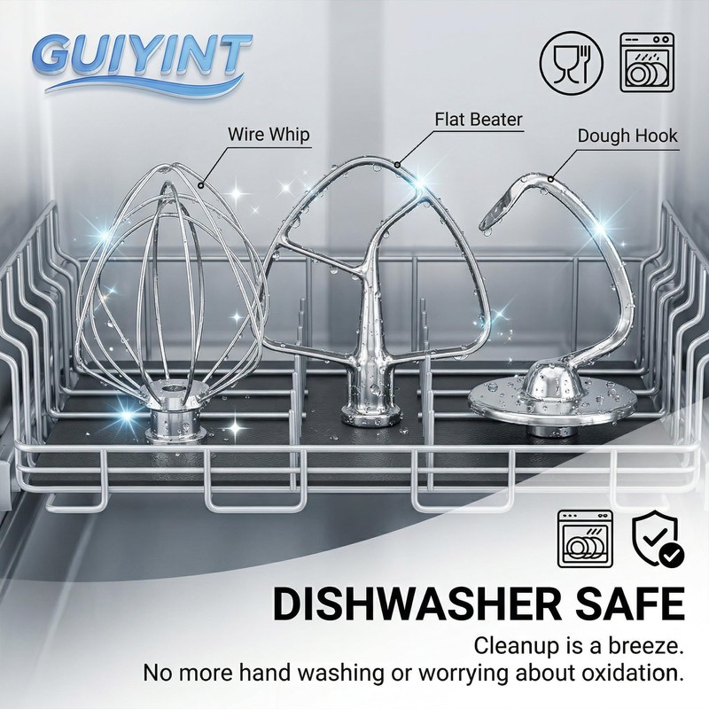 Guiyint Stainless Steel 3 Piece Mixer Attachments Kit – Replacement