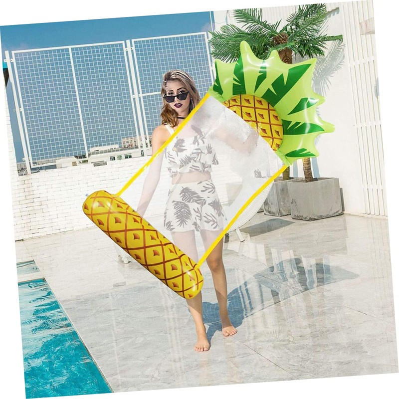 SUPVOX Pineapple Inflatable Floating Mat Portable PVC Pool Lounger for