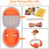co2CREA co2CREA Hard Carrying Case for YOTO Mini + Wired Headphones Bundle, Compatible with YOTO Wired Headphones All-in-1 Travel Device, Storage Case for Cards & Accessories (Orange Case + White Zipper)