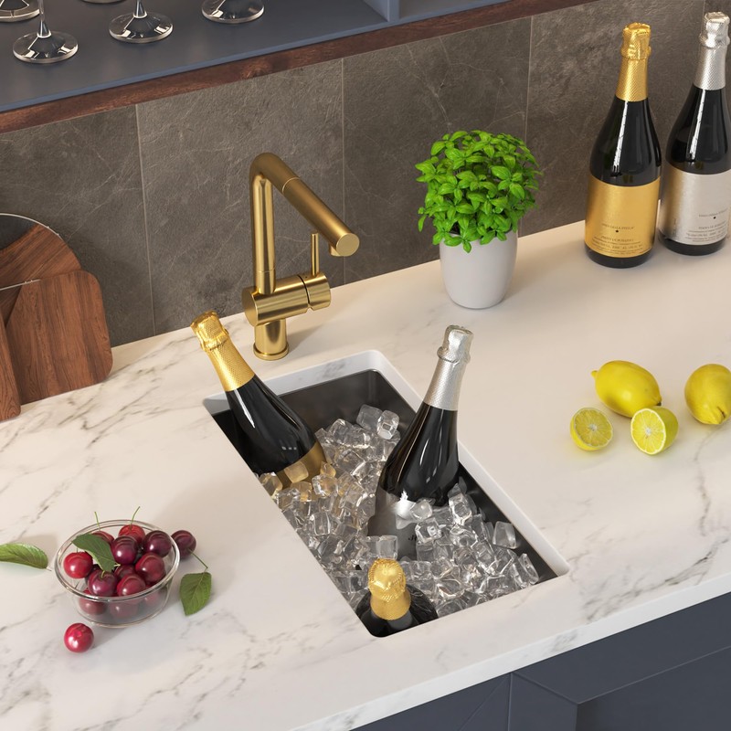 10 inch Bar Sink Undermount, 10x18 inch Small Bar Sink
