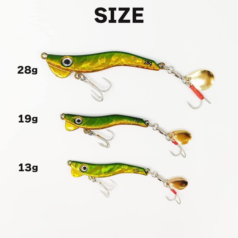 Orurudo Fishing Gear Egui Type Jig Spinner Metal Egui Gold