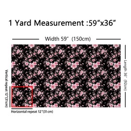 Cherry Blossom Flower Fabric by The Yard Pink Outdoor Blooming Floral Fabric for Craft Art Lovers Japaneses Style Rustic Spring Theme Fabric for DIY Upholstery and Home Accents 2 Yards
