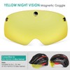 Victgoal Bike Helmet Goggles Visor Strong Magnetic Eye Shield (Yellow)