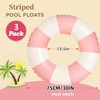 30" Pool Float for Adult-3 PCS Pink Striped Inflatable Pool
