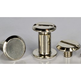 Q-tools® Book Screws 5 mm Silver | Pack of 10 | Button Rivets 5 mm / Leather Rivets Set / Belt Screws | Decorative Rivets, Screw Rivets | Connection Screws for Western Bridle, Bag Accessories for