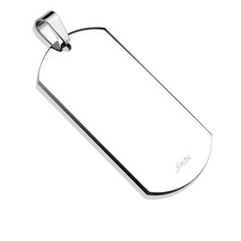Bungsa Army Dog Tag Pendant Engraved Silver Stainless Steel 27 x 50 mm (Pendant Pendant Navy Seals ID Tag Dog Tag Amulet Locket Charm Surgical Steel Women Men Jewellery), Stainless Steel, No Gemstone